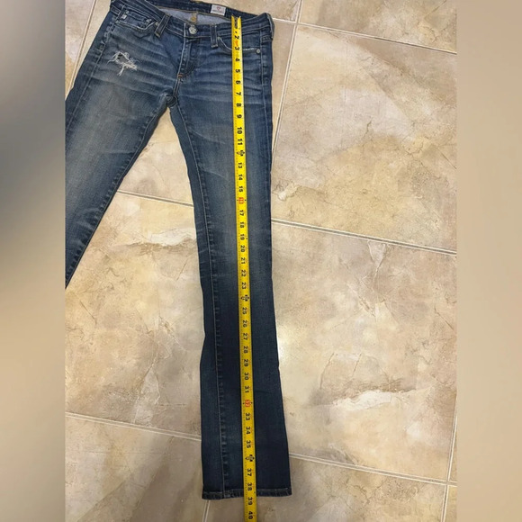 AG ADRIANO GOLDSCHMIED VINTAGE SUPER SKINNY RIPPED JEANS SIZE 24R - Picture 12 of 13
